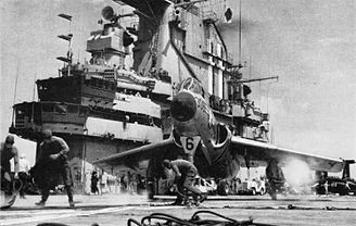 The first missile firing aircraft squadron is deployed aboard USS Intrepid.